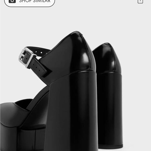 Charles & Keith Mary Janes Platform Heels Ballet Blk 9 NEW ♥️ Worn by Celeb! - Picture 8 of 16